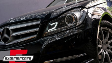 Prednja svjetla LED DRL Xenon look (crna) / Mercedes C-klasa W204 S204 C204 Facelift (2011-2014), LPME87