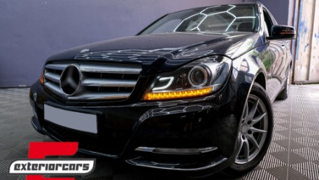 Prednja svjetla LED DRL Xenon look (crna) / Mercedes C-klasa W204 S204 C204 Facelift (2011-2014), LPME87