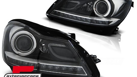 Prednja svjetla LED DRL Xenon look (crna) / Mercedes C-klasa W204 S204 C204 Facelift (2011-2014), LPME87