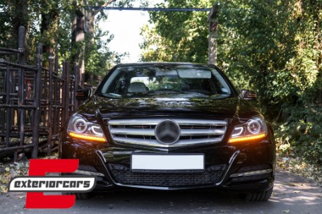 Prednja svjetla LED DRL Xenon look (crna) / Mercedes C-klasa W204 S204 C204 Facelift (2011-2014), LPME87