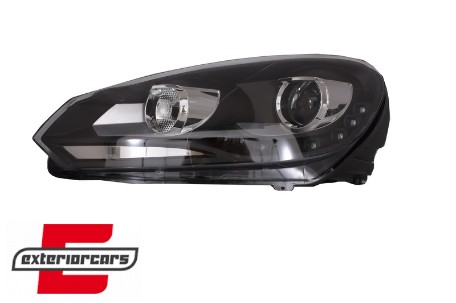 Prednja svjetla LED DRL Xenon look (crna) / VW Golf 6 VI (2008-2013), LPVWG3