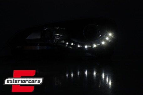 Prednja svjetla LED DRL Xenon look (crna) / VW Golf 6 VI (2008-2013), LPVWG3