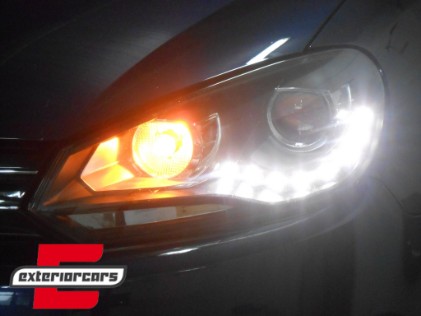 Prednja svjetla LED DRL Xenon look (crna) / VW Golf 6 VI (2008-2013), LPVWG3