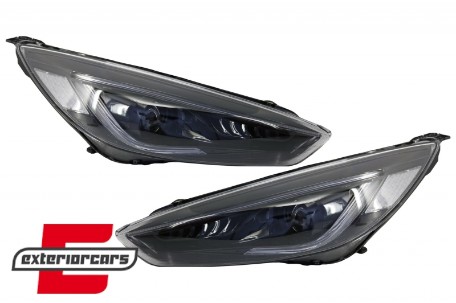 Prednja svjetla LED SEQ žmigavci Bi-Xenon look (crna) / Ford Focus III Mk3 (2014-2018), LPFOA8