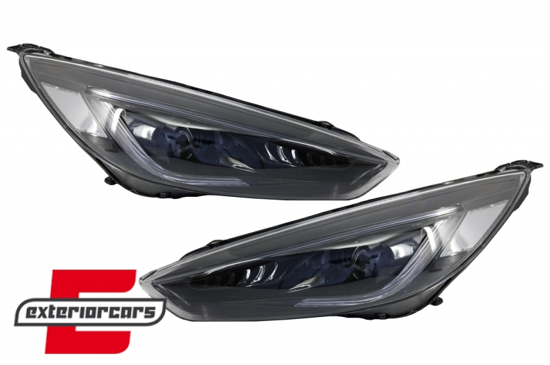 Prednja svjetla LED SEQ žmigavci Bi-Xenon look (crna) / Ford Focus III Mk3 (2014-2018), LPFOA8