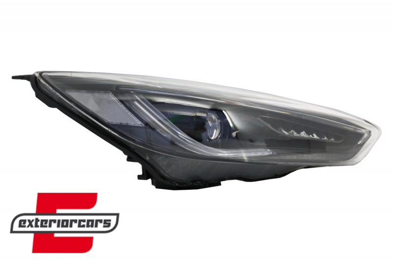 Prednja svjetla LED SEQ žmigavci Bi-Xenon look (crna) / Ford Focus III Mk3 (2014-2018), LPFOA8