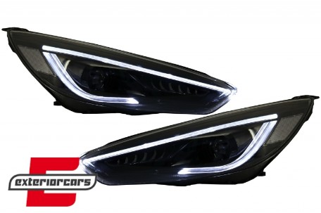 Prednja svjetla LED SEQ žmigavci Bi-Xenon look (crna) / Ford Focus III Mk3 (2014-2018), LPFOA8