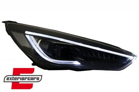 Prednja svjetla LED SEQ žmigavci Bi-Xenon look (crna) / Ford Focus III Mk3 (2014-2018), LPFOA8