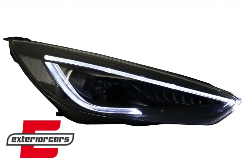 Prednja svjetla LED SEQ žmigavci Bi-Xenon look (crna) / Ford Focus III Mk3 (2014-2018), LPFOA8