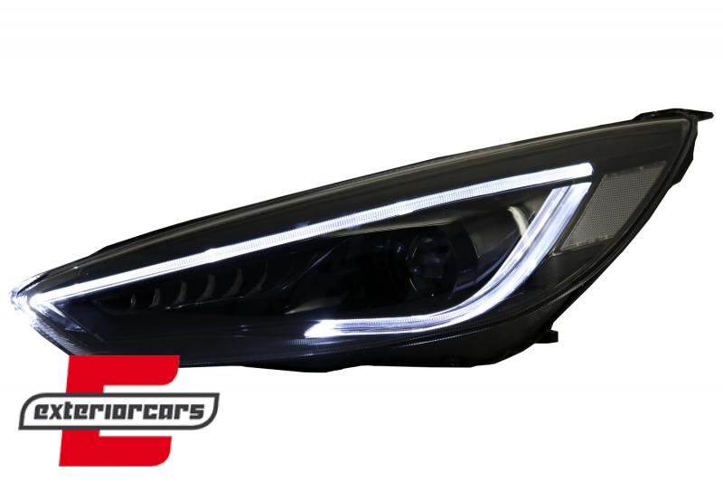 Prednja svjetla LED SEQ žmigavci Bi-Xenon look (crna) / Ford Focus III Mk3 (2014-2018), LPFOA8
