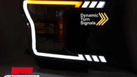 Prednja svjetla LED SEQ žmigavci (crna) / FORD F150 Mk13 Facelift (2017-2020), LPFOB6