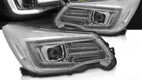 Prednja svjetla LED SEQ žmigavci TubeLight dizajn (chrome) / Subaru Forester IV (2013-2018), LPSU17