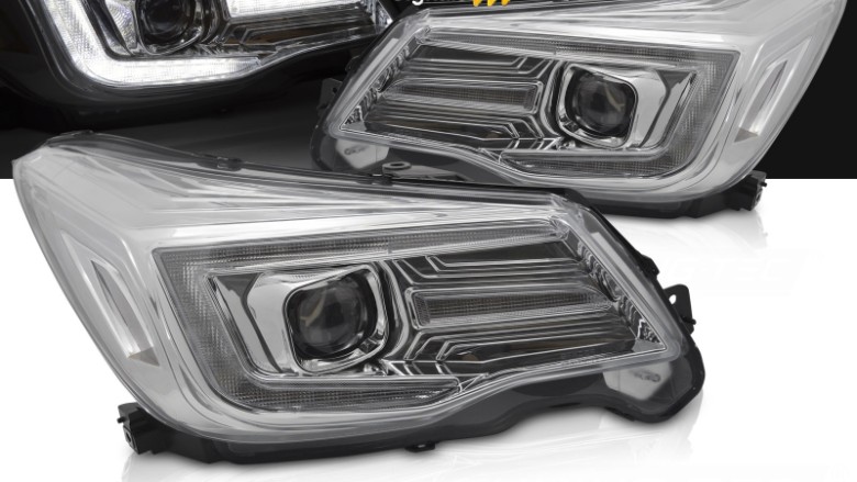Prednja svjetla LED SEQ žmigavci TubeLight dizajn (chrome) / Subaru Forester IV (2013-2018), LPSU17