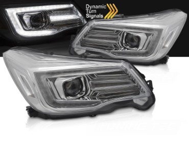 Prednja svjetla LED SEQ žmigavci TubeLight dizajn (chrome) / Subaru Forester IV (2013-2018), LPSU17