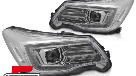 Prednja svjetla LED SEQ žmigavci TubeLight dizajn (chrome) / Subaru Forester IV (2013-2018), LPSU17
