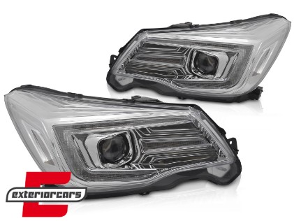 Prednja svjetla LED SEQ žmigavci TubeLight dizajn (chrome) / Subaru Forester IV (2013-2018), LPSU17