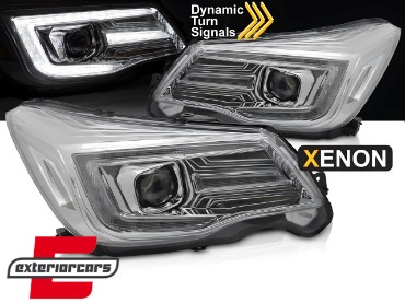 Prednja svjetla LED SEQ žmigavci TubeLight dizajn (chrome) / Subaru Forester IV (2013-2018), LPSU19