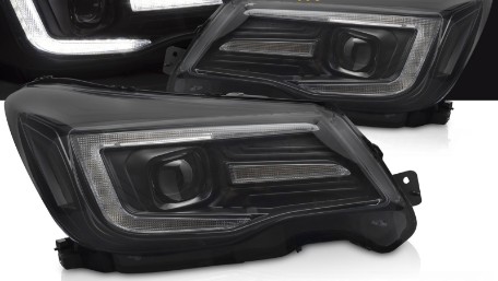 Prednja svjetla LED SEQ žmigavci TubeLight dizajn (crna) / Subaru Forester IV (2013-2018), LPSU18