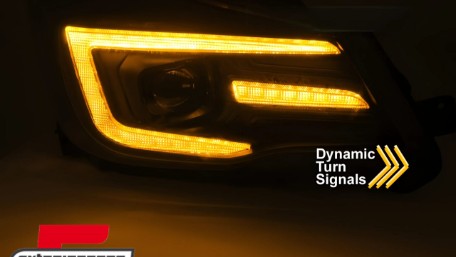 Prednja svjetla LED SEQ žmigavci TubeLight dizajn (crna) / Subaru Forester IV (2013-2018), LPSU18