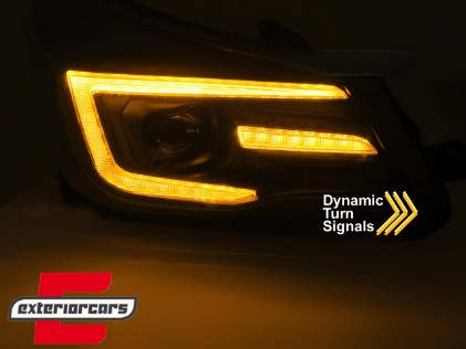 Prednja svjetla LED SEQ žmigavci TubeLight dizajn (crna) / Subaru Forester IV (2013-2018), LPSU18