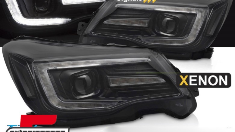 Prednja svjetla LED SEQ žmigavci TubeLight dizajn (crna) / Subaru Forester IV (2013-2018), LPSU20