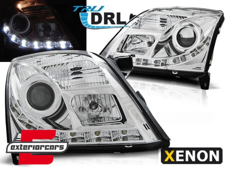 Prednja svjetla LED TruDRL Xenon (chrome) / Opel Vectra C Signum (2002-2005), LPOP79