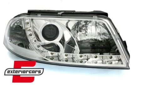 Prednja svjetla LED True DRL (chrome) / Volkswagen Passat B5 3BG (09.2000-03.2005), LPVWD8