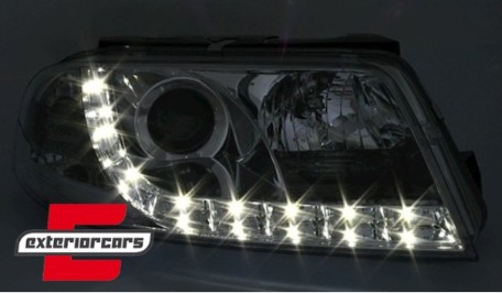 Prednja svjetla LED True DRL (chrome) / Volkswagen Passat B5 3BG (09.2000-03.2005), LPVWD8