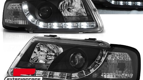Prednja svjetla LED TrueDRL (crna) / Audi A3 (1996-2000), LPAU62