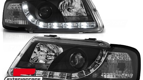 Prednja svjetla LED TrueDRL (crna) / Audi A3 (1996-2000), LPAU62