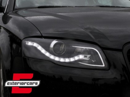 Prednja svjetla LED TrueDRL (crna) / Audi A4 B7 (2004-2008), LPAUA6