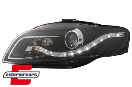 Prednja svjetla LED TrueDRL (crna) / Audi A4 B7 (2004-2008), LPAUA6