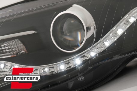Prednja svjetla LED TrueDRL (crna) / Audi A4 B7 (2004-2008), LPAUA6