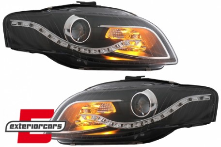 Prednja svjetla LED TrueDRL (crna) / Audi A4 B7 (2004-2008), LPAUA6