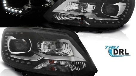 Prednja svjetla LED TrueDRL (crna) / Volkswagen Touran (08.2010-2015), LPVWL3