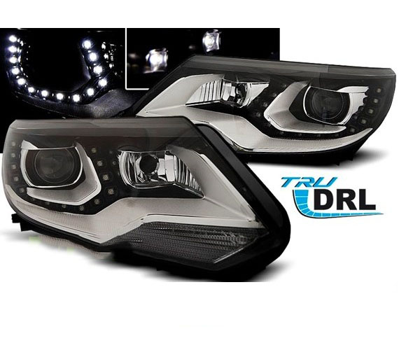 Prednja svjetla LED TrueDRL (crna) / VW Tiguan MK I Facelift (2011-2015), LPVWM0