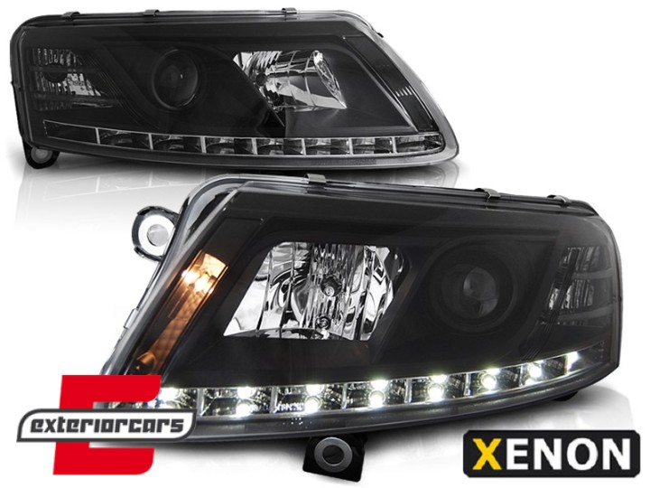 Prednja svjetla LED TrueDRL Xenon (crna) / Audi A6 C6 4F (04.2004-2008), LPAU76