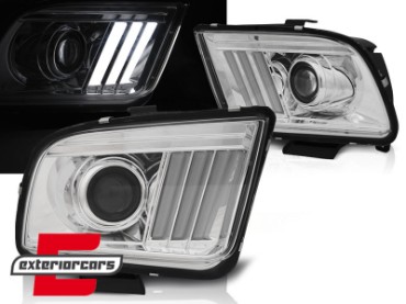 Prednja svjetla LED TubeLight (chrome) / Ford Mustang (2004-2009), LPFO74