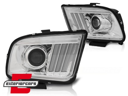 Prednja svjetla LED TubeLight (chrome) / Ford Mustang (2004-2009), LPFO74