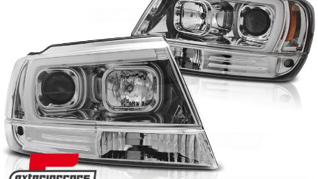 Prednja svjetla LED TubeLight (chrome) / JEEP Grand Cherokee (1999-05.2005), LPCH23