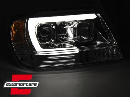 Prednja svjetla LED TubeLight (chrome) / JEEP Grand Cherokee (1999-05.2005), LPCH23