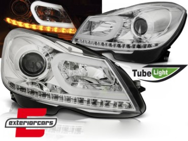 Prednja svjetla LED TubeLight (chrome) / Mercedes C-klasa W204 S204 C204 Facelift (2011-2014), LPMEA3