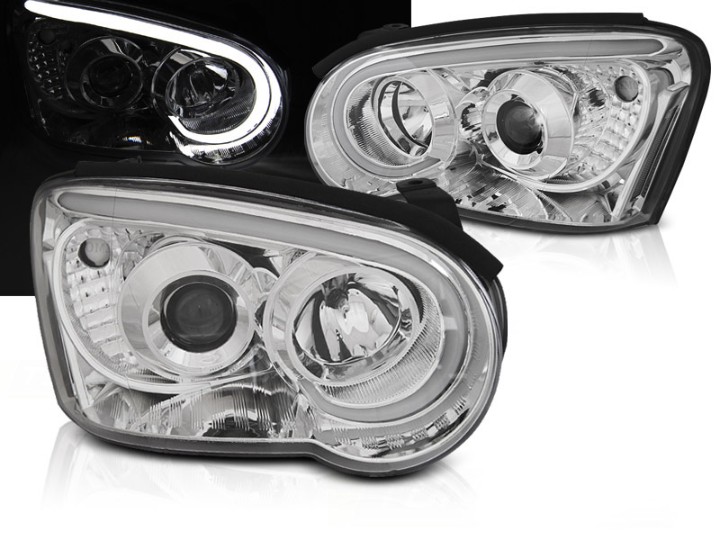 Prednja svjetla LED TubeLight (chrome) / Subaru Impreza II GD (2003-2005), LPSU13