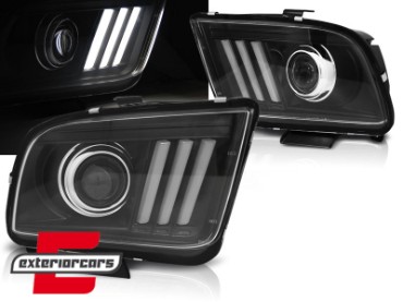 Prednja svjetla LED TubeLight (crna) / Ford Mustang (2004-2009), LPFO75