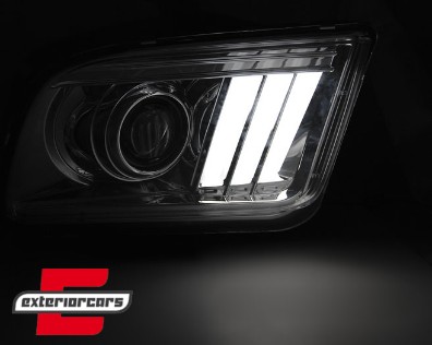Prednja svjetla LED TubeLight (crna) / Ford Mustang (2004-2009), LPFO75