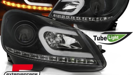 Prednja svjetla LED TubeLight (crna) / Mercedes C-klasa W204 S204 C204 Facelift (2011-2014), LPMEA4