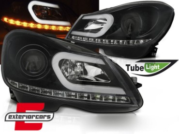 Prednja svjetla LED TubeLight (crna) / Mercedes C-klasa W204 S204 C204 Facelift (2011-2014), LPMEA4