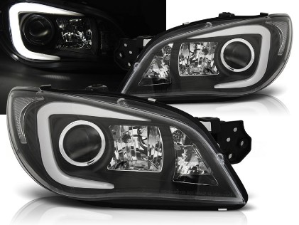 Prednja svjetla LED TubeLight (crna) / Subaru Impreza II GD (2006-2007), LPSU06