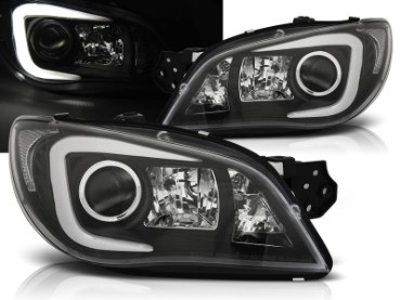 Prednja svjetla LED TubeLight (crna) / Subaru Impreza II GD (2006-2007), LPSU06