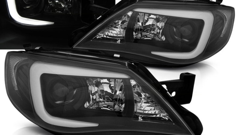Prednja svjetla LED TubeLight (crna) / Subaru Impreza II GD (2007-2012), LPSU10